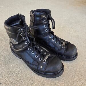 Harley-Davidson® Men's Abercorn Black Safety Toe Motorcycle Boots D93480 10.5